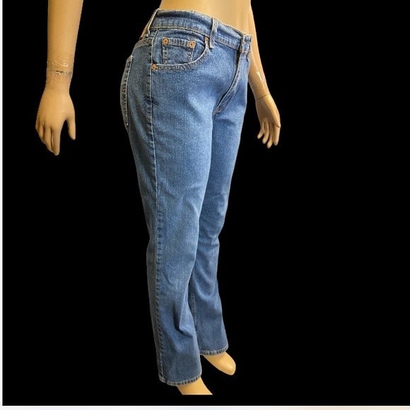 Y2K 2004 Levi's Jeans Denim Relaxed Bootcut Stretch Mid Rise size 14 Misses - Picture 8 of 16